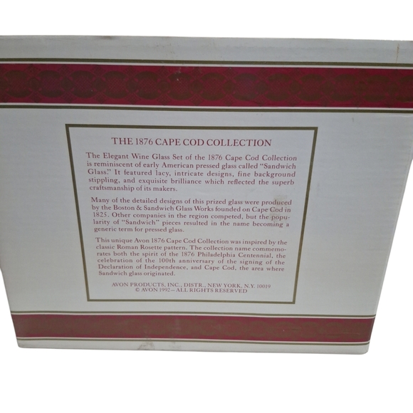 Vtg Avon 1876 Cape Cod Collection Ruby Red Elegant Wine Glass Set Of 2 - Picture 6 of 8